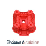 Moule à gâteau en silicone Château Fort rouge vendu sur Tendances-cuisine.fr