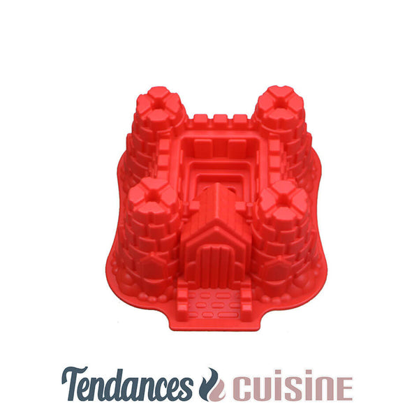 Moule à gâteau en silicone Château Fort rouge  en vente sur Tendances-cuisine.fr