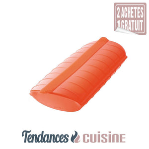 Moule cuiseur à vapeur silicone orange en vente sur Tendances-cuisine.fr