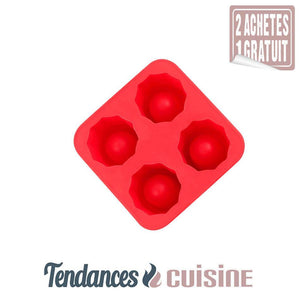 Moule en silicone 4 verres de glace rouge en vente sur Tendances-cuisine.fr