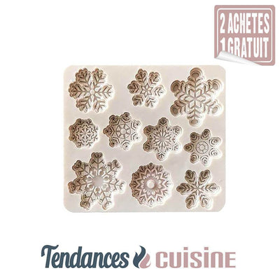 Moule en silicone flocons de neige de Noël en vente sur Tendances-cuisine.fr