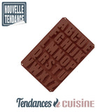 Présentation du Moule à Chocolat Silicone - Lettres Alphabet 3D en vente sur tendances-cuisine.fr