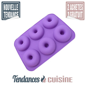 Moule à Donuts et Beignets en Silicone 6 Trous Violet - Tendances-cuisine.fr