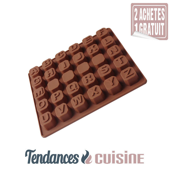 Moule à chocolat 26 Lettres Majuscules Alphabet - Tendances-cuisine.fr
