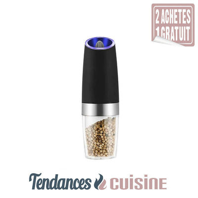 Moulin à poivre électrique LED Noir inox en vente sur Tendances-cuisine.fr