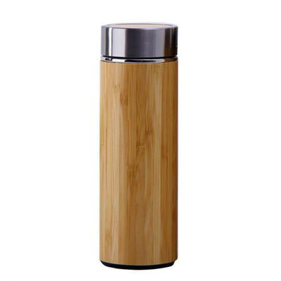 Mug Bambou Isotherme Acier Inox Cylindrique 360 ML - Tendances-cuisine.fr