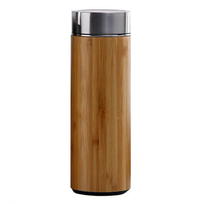 Mug Bambou Isotherme Acier Inox Cylindrique 450 ML - Tendances-cuisine.fr