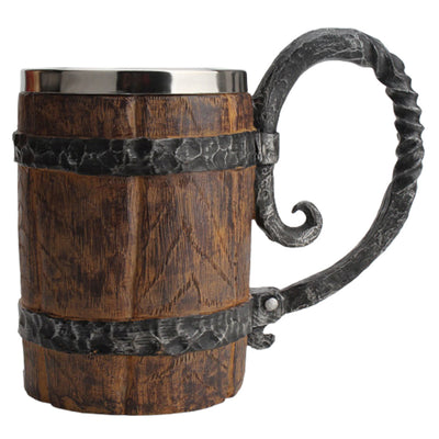 Mug à Bière Tonneau de Bois et Fer Forgé - tendances-cuisine.fr