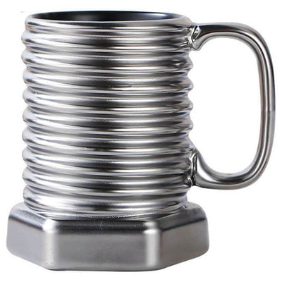 Mug Boulon Tête de Vis en Céramique Argent - Tendances-cuisine.fr