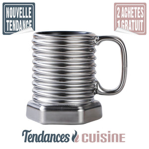 Mug Boulon Tête de Vis en Céramique Argent - Tendances-cuisine.fr