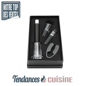 Ouvre bouteille A Pression D'air Coffret Premium 3 en 1 INOX Tendances-cuisine.fr