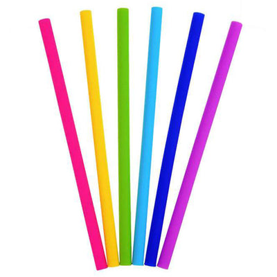 Pailles Droites en Silicone Réutilisables Pack de 6 + Brosse de Nettoyage - tendances-cuisine.fr
