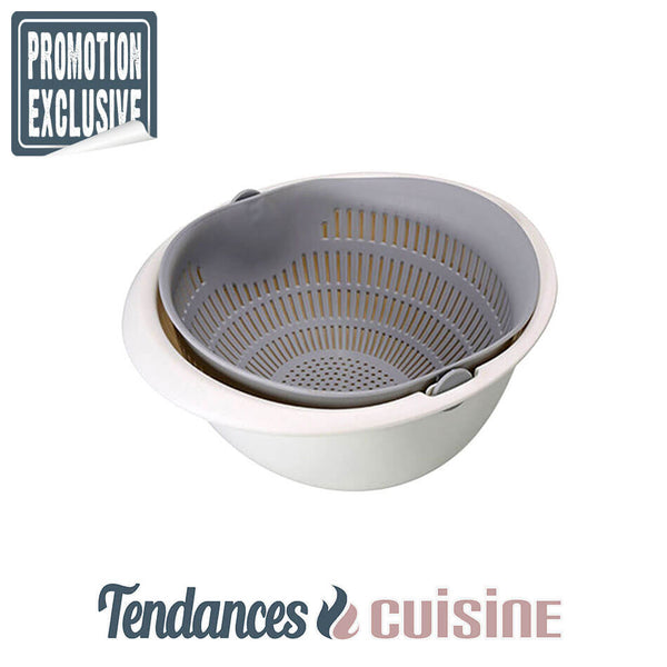 Panier Égouttoir 2 en 1 gris Tendances-cuisine.fr