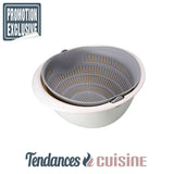 Panier Égouttoir 2 en 1 gris Tendances-cuisine.fr