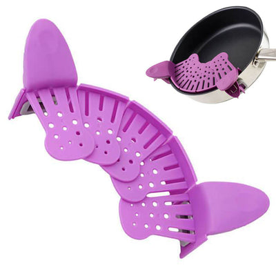 Passoire casserole Compactable fixation auto  violette Tendances-cuisine.fr