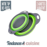 Passoire télescopique vert lot de 2 tailles en vente sur Tendances-cuisine.fr