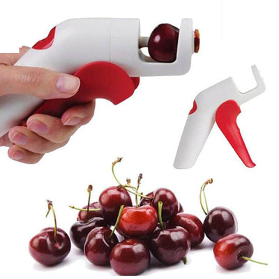 Pistolet Dénoyauteur Cerises rouge deùonstration Tendances-cuisine.fr