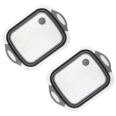 Planche à Découper 2 en 1 Égouttoir Pliable Lot de 2 pieces- Tendances-cuisine.fr