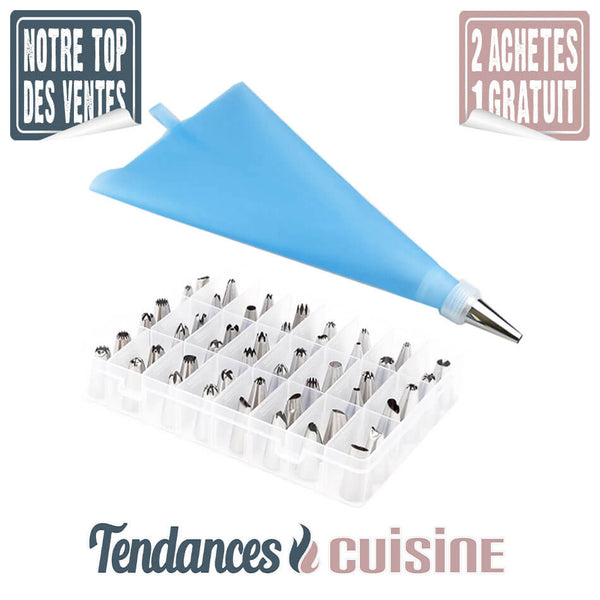 Poche à douille silicone 50 Embouts décoratifs - Tendances-cuisine.fr