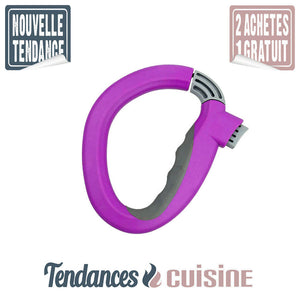 Poignée Porte Sacs violet mousqueton de courses en vente sur Tendances-cuisine.fr
