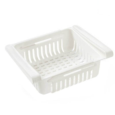 Rack Organisateur de Frigo Blanc Extensible Réglable Tendances-cuisine.fr