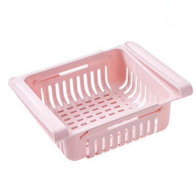 Rack Organisateur de Frigo Rose Extensible Réglable Tendances-cuisine.fr