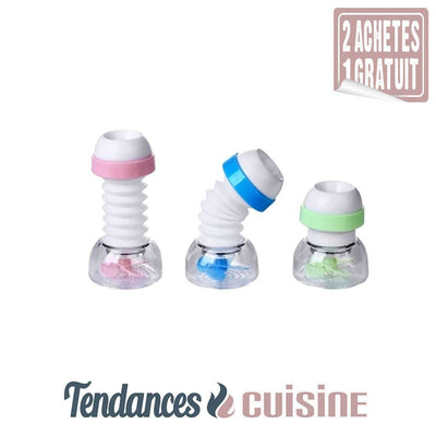 Rallonge de Tète de Robinet économique extensible 360° Présentation des 3 coloris - Tendances-cuisine.fr