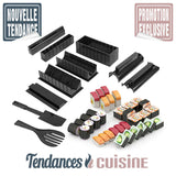 Rouleau et Moules à Sushi & Maki Kit Premium Multi Formes 10 Pièces - Tendances-cuisine.fr