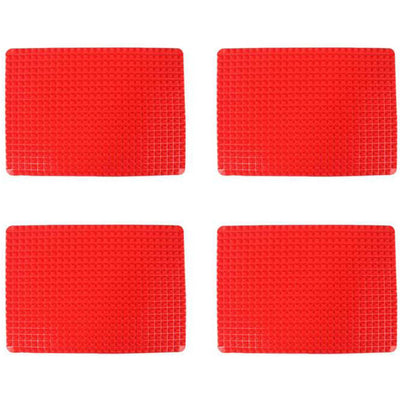 Tapis de Cuisson Anti Adhésif Pyramidal en Silicone Lot de 4 - Tendances-cuisine.fr