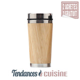 Tasse à Café Bambou Isotherme Acier Bouchon - Tendances-cuisine.fr