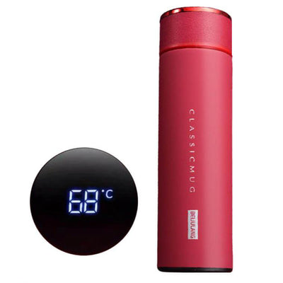 Thermos Intelligent avec Affichage LCD Bouteille Isotherme Rouge - tendances-cuisine.fr