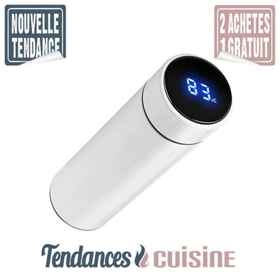 Thermos Intelligent avec écran LCD 500 ML Blanc Bouteille Isotherme
