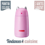 Thermos Isotherme Chat Mignon Rose Inox- Tendances-cuisine.fr