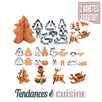 Kit Emportes Pieces Noël 3D Inox