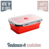 lunch box compactable télescopique rouge 1200 ML Tendances-cuisine.fr