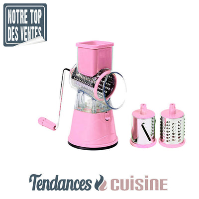 mandoline a légumes manuel Multifonction premium v2 - 5 en 1 rose en vente sur Tendances-cuisine.fr
